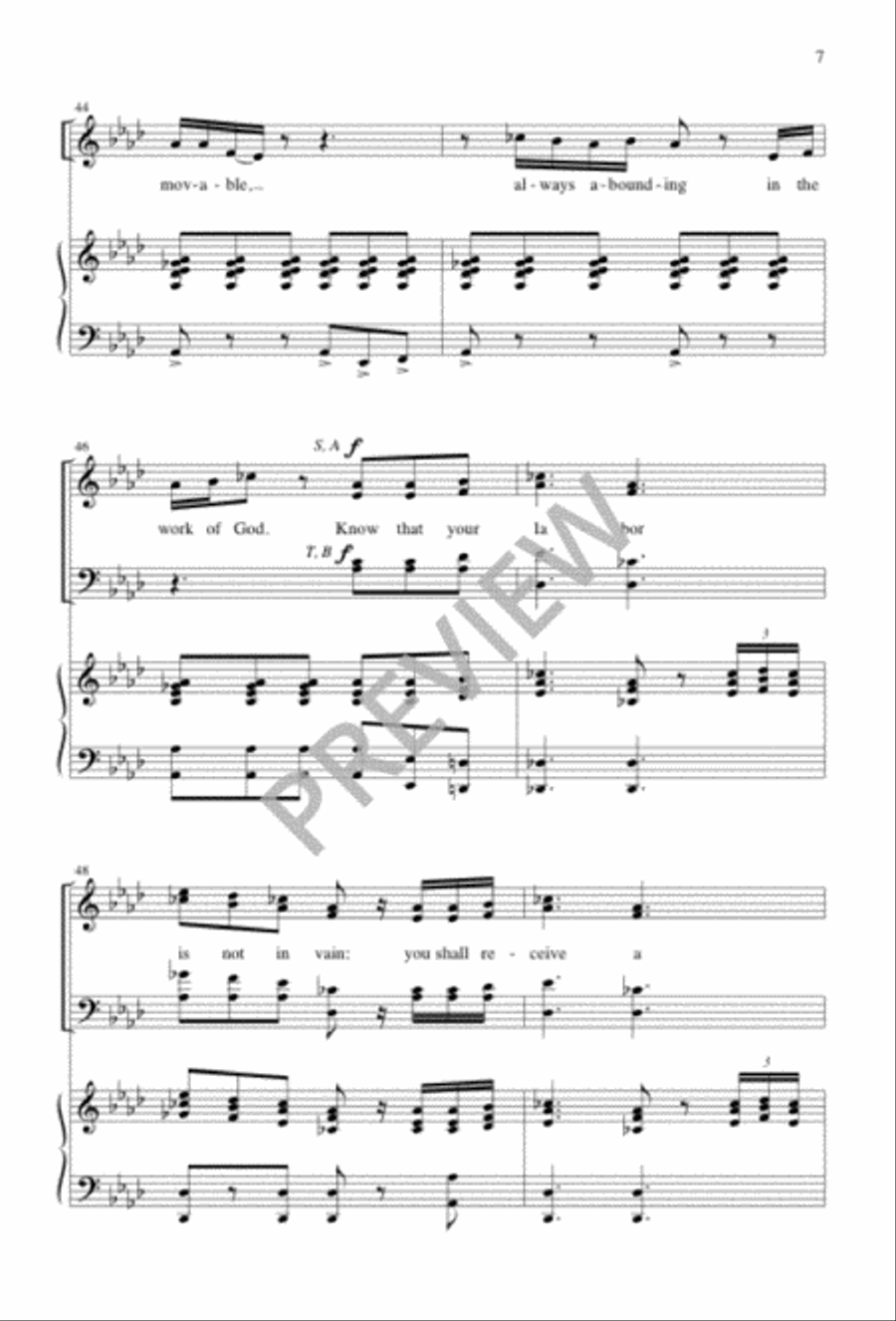 Faithful over a Few Things 4-Part scores gallery preview page 8