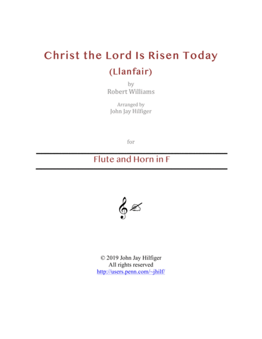 Christ the Lord Is Risen Today for Flute and Horn image number null