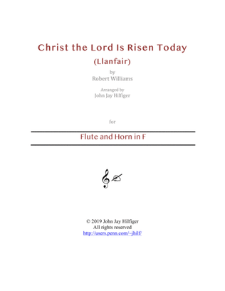 Christ the Lord Is Risen Today for Flute and Horn