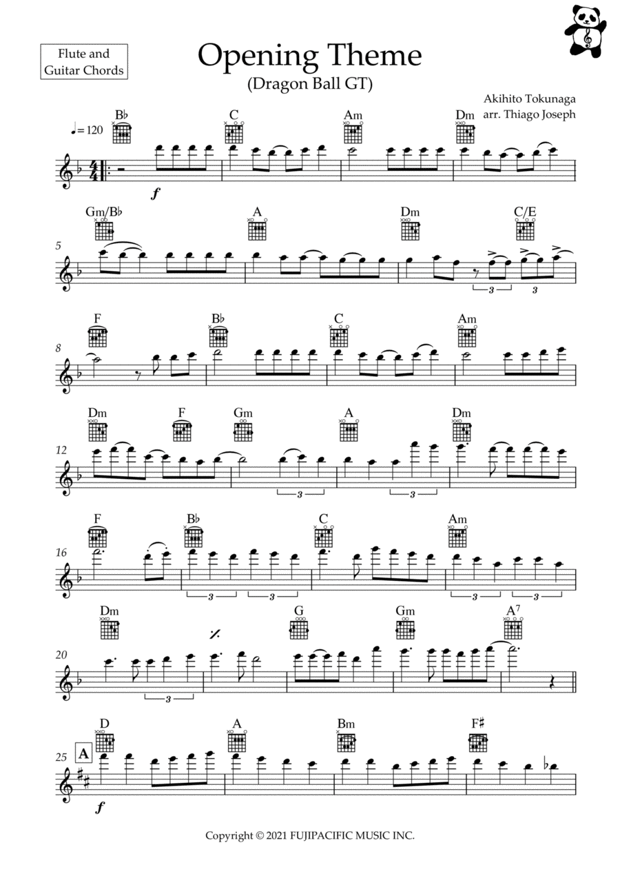 Dragon Ball Gt Flute Solo scores gallery preview page 1