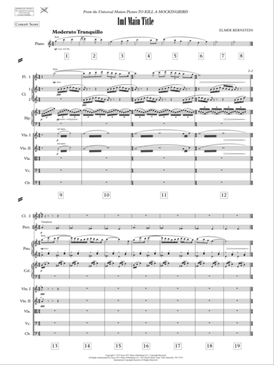 To Kill A Mockingbird - Main Title - Score Only Full Orchestra scores gallery preview page 3