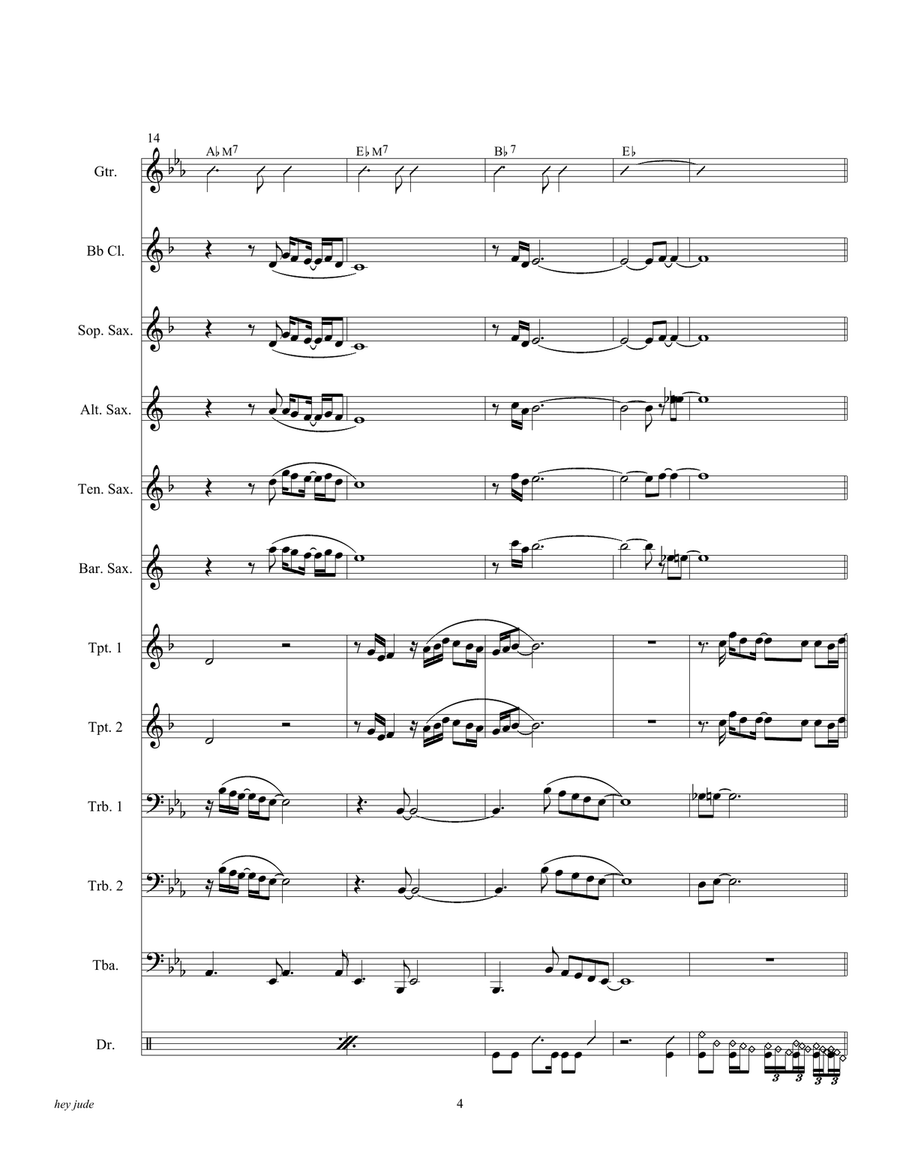 Hey Jude Large Ensemble scores gallery preview page 6