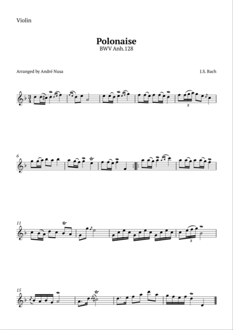 Polonaise BWV anh.128 String Duet scores gallery preview page 2