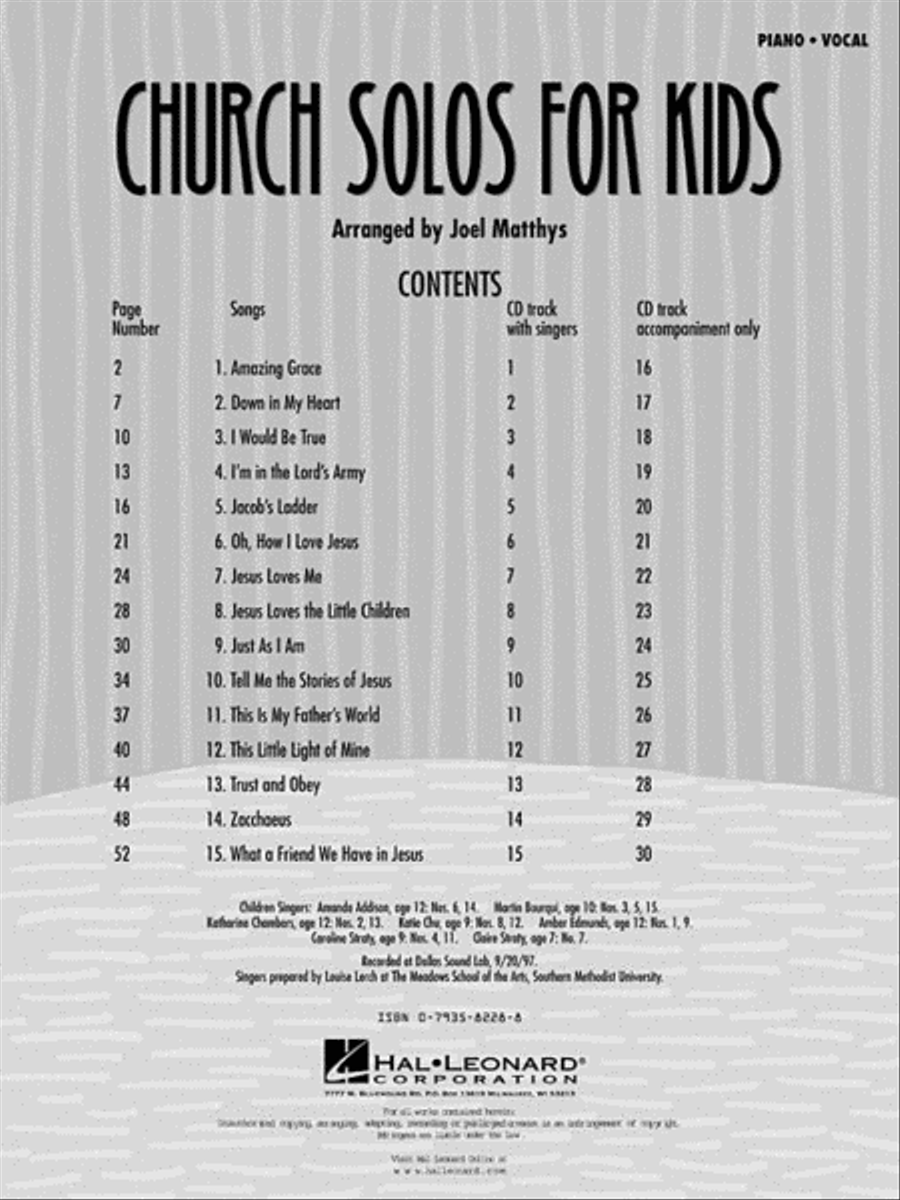 Church Solos for Kids Voice scores gallery preview page 3
