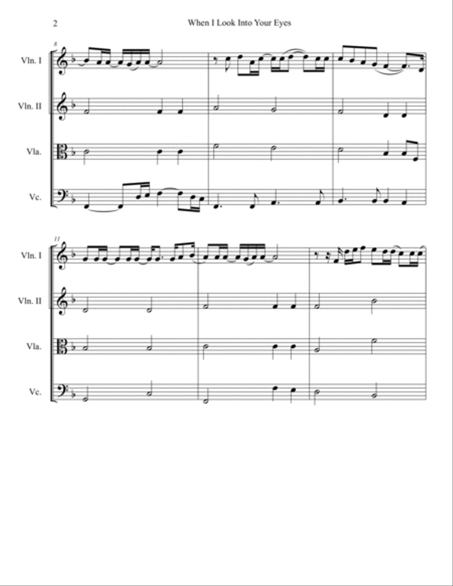 When I Look Into Your Eyes String Quartet scores gallery preview page 2