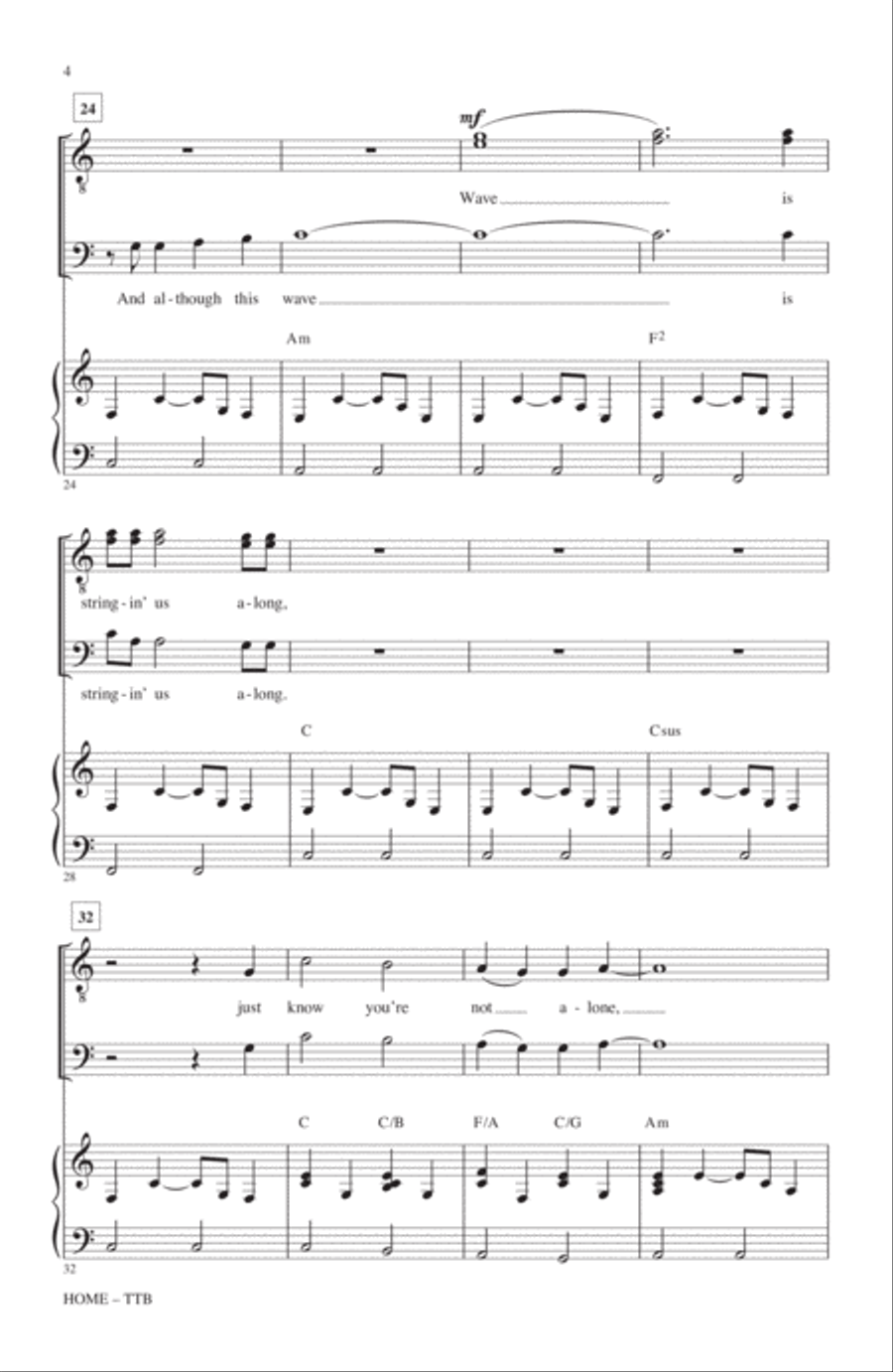 Home (arr. Alan Billingsley) TTB scores gallery preview page 3