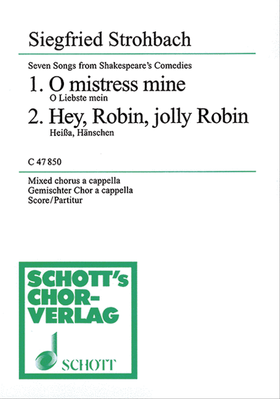 Songs 7 Shakespeare Comedies#1-2 4-Part scores gallery preview page 1