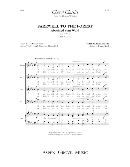 Farewell to the Forest (Mendelssohn/ed. Reed)