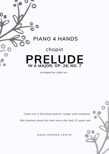 Prelude in A Major - Op 28, n 7 - Chopin for Piano 4 hands image number null
