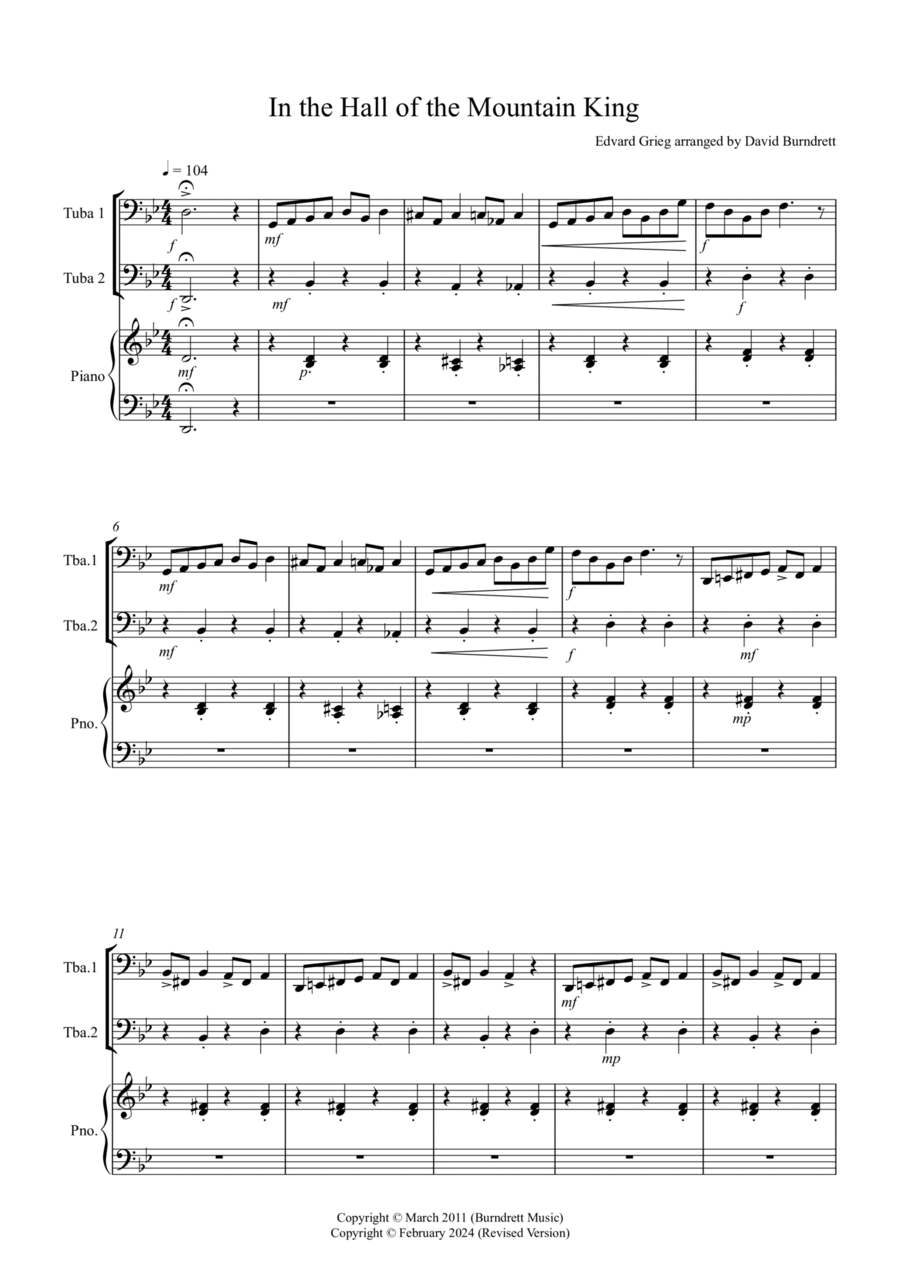 In the Hall of the Mountain King for Tuba Duet Brass Duet scores gallery preview page 1