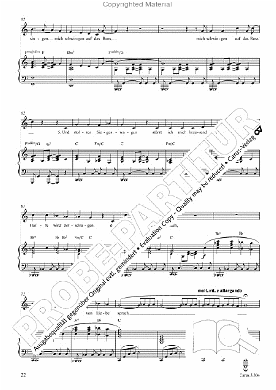 Schindler: Rosenzeit. Ein Liederzyklus uber die Liebe. Chansons fur Singstimme und Klavier Piano scores gallery preview page 23