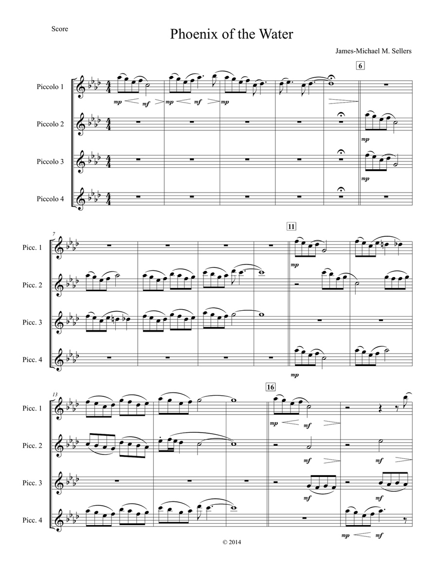 Phoenix of the Water (for Flute Quartet from same or mixed instrumentation)