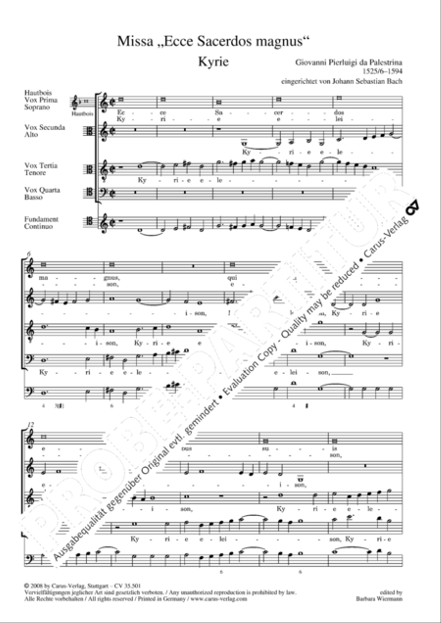 Palestrina: Masses and individual movements Score scores gallery preview page 16
