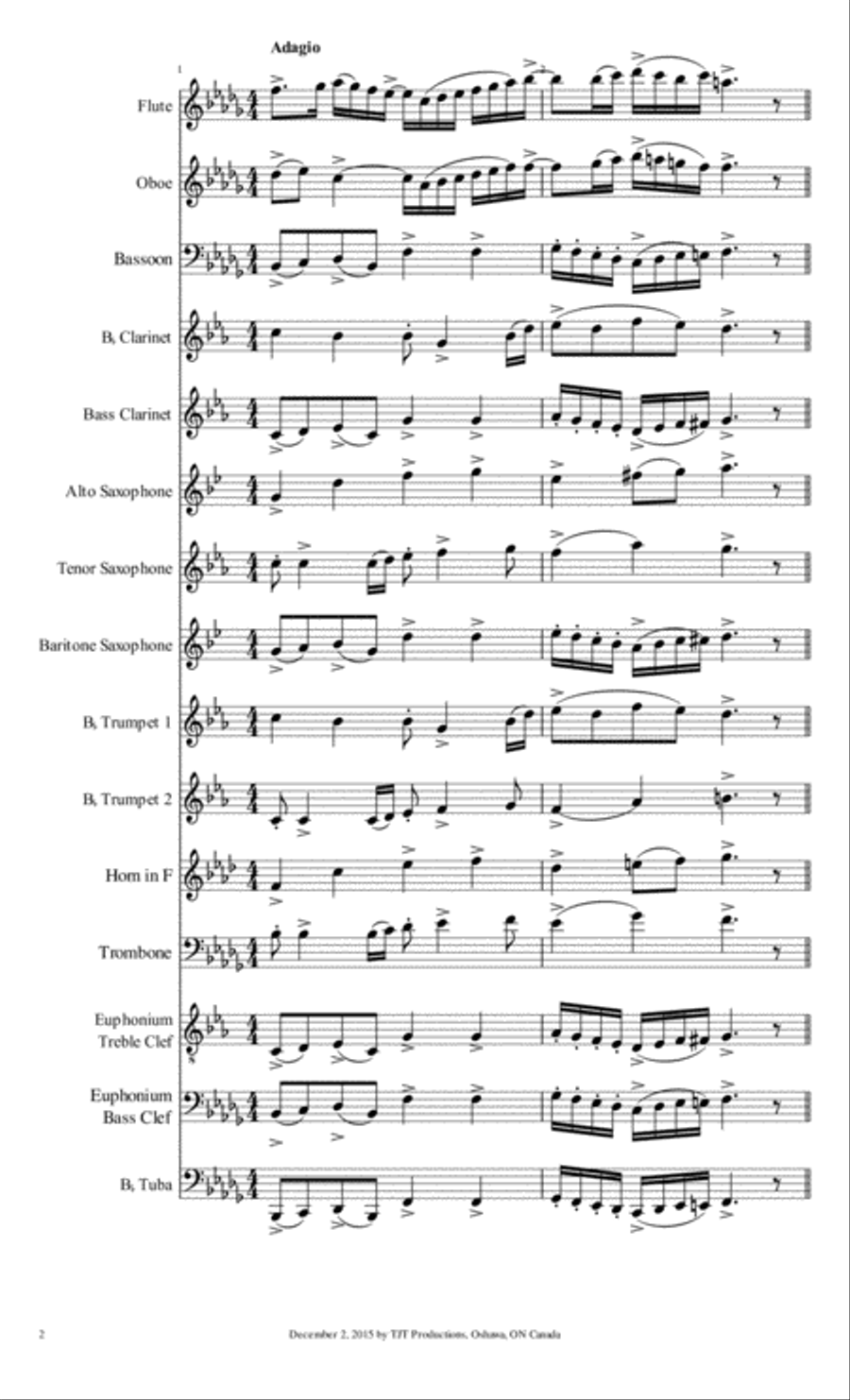 Folk Song for Chamber Wind Philharmonic Concert Band scores gallery preview page 2