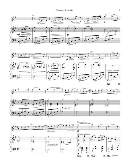 Chanson de Matin Op. 15 for violin and piano image number null