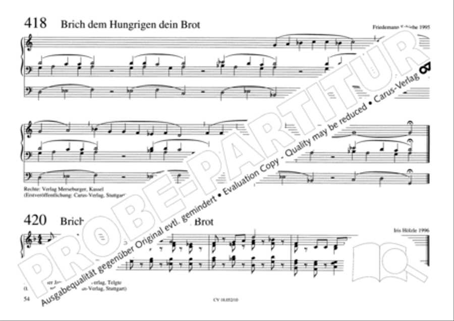 Esslinger Orgelbuch, Bd I-III Organ Solo scores gallery preview page 71