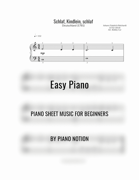 Schlaf, Kindlein, schlaf (Simplified Piano Solo)