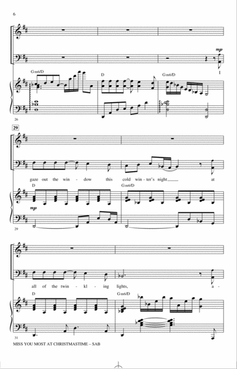 Miss You Most At Christmas Time 3-Part scores gallery preview page 5