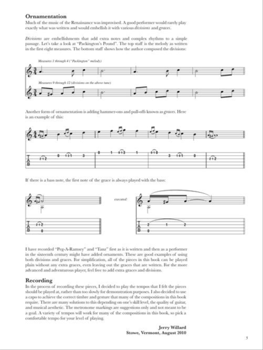 Easy Renaissance Pieces for Classical Guitar Acoustic Guitar scores gallery preview page 6