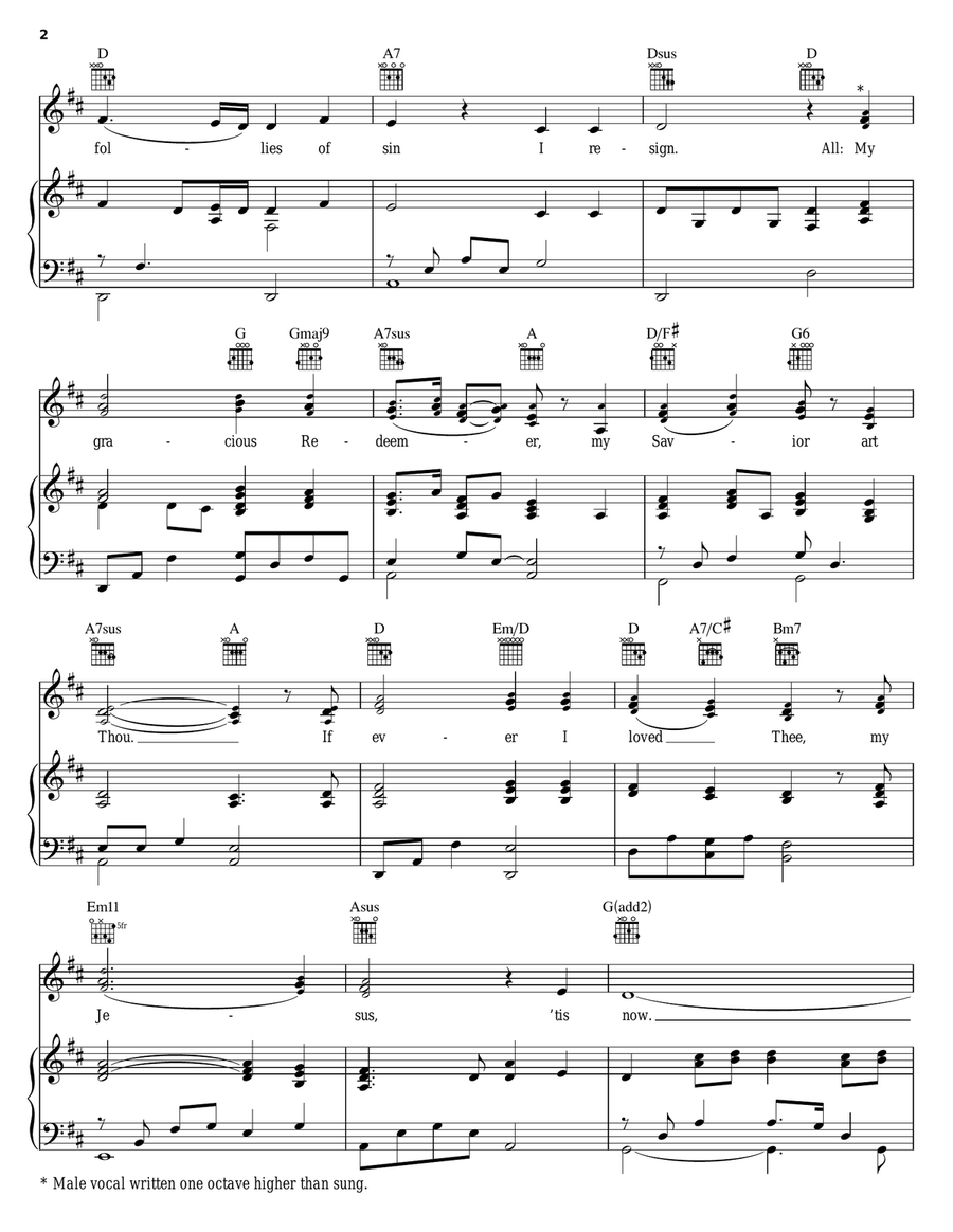 My Jesus, I Love Thee Piano, Vocal, Guitar scores gallery preview page 2