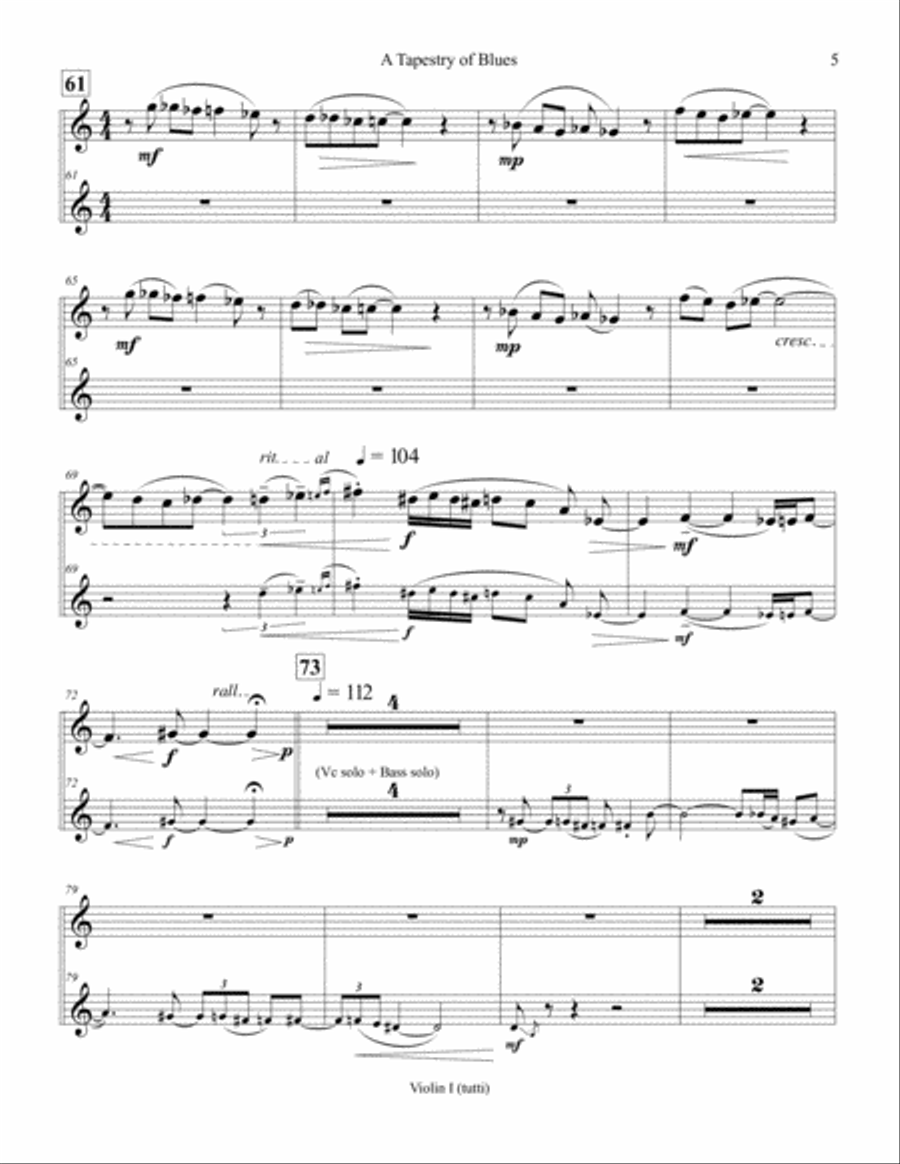 A Tapestry of Blues (10 parts) Large Ensemble scores gallery preview page 5