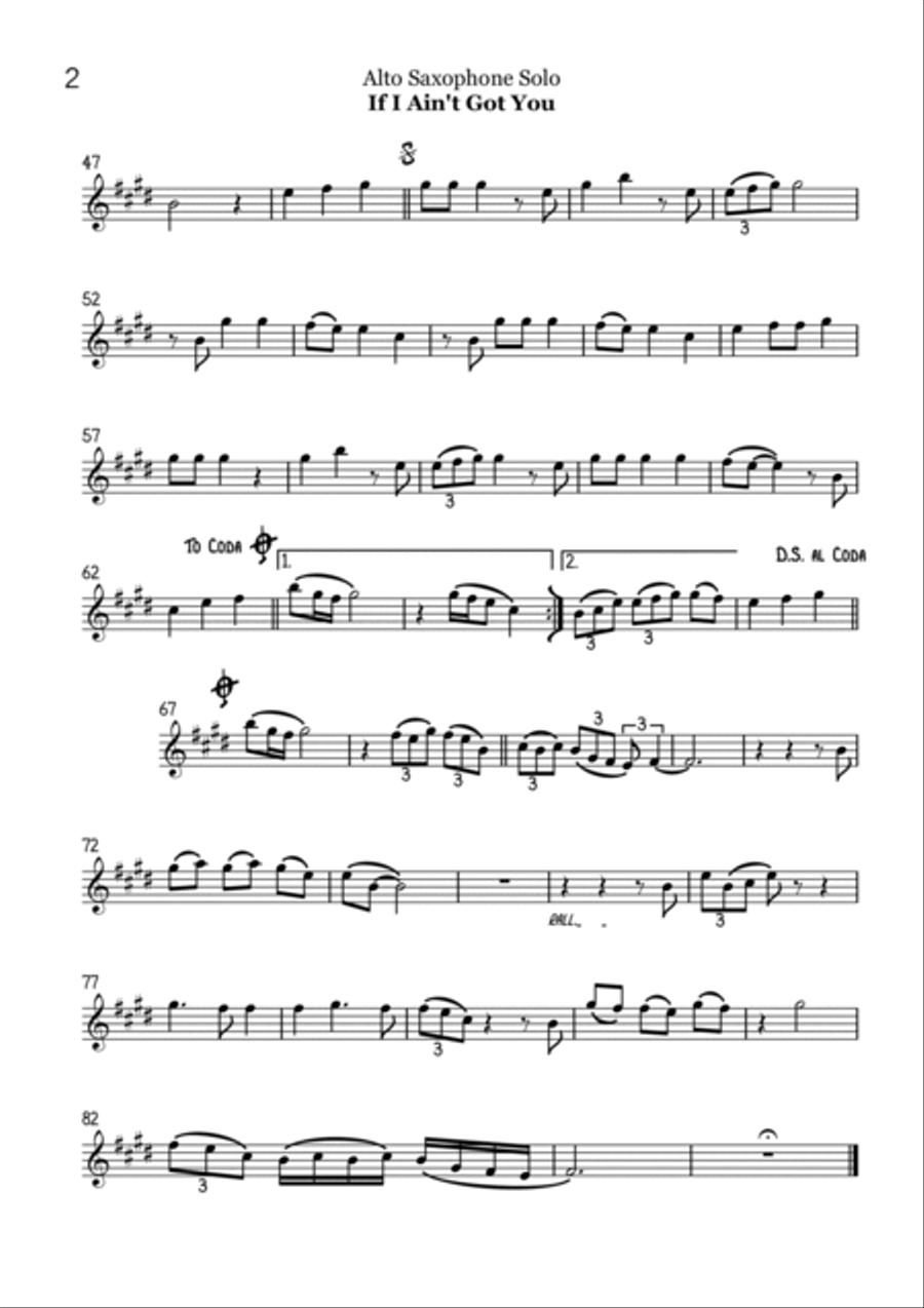 If I Ain't Got You Alto Saxophone scores gallery preview page 2