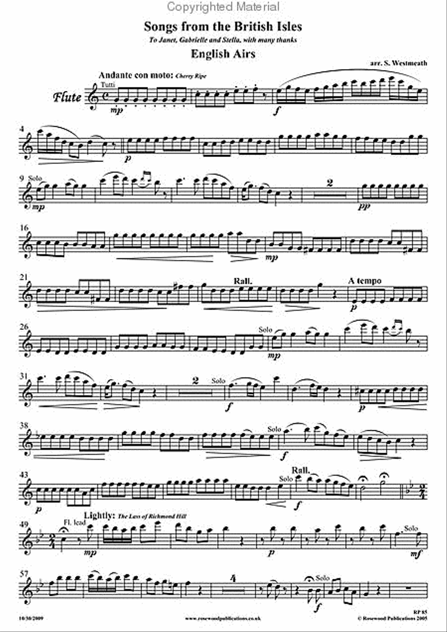 Songs from the British Isles Bassoon scores gallery preview page 3