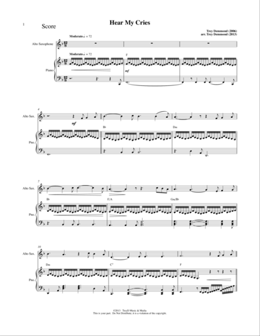Hear My Cries Woodwind Duet scores gallery preview page 1