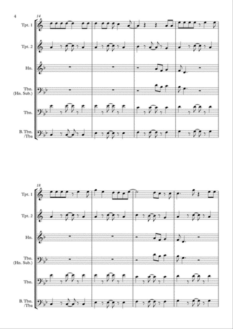 Shape Of You Brass Quintet scores gallery preview page 4