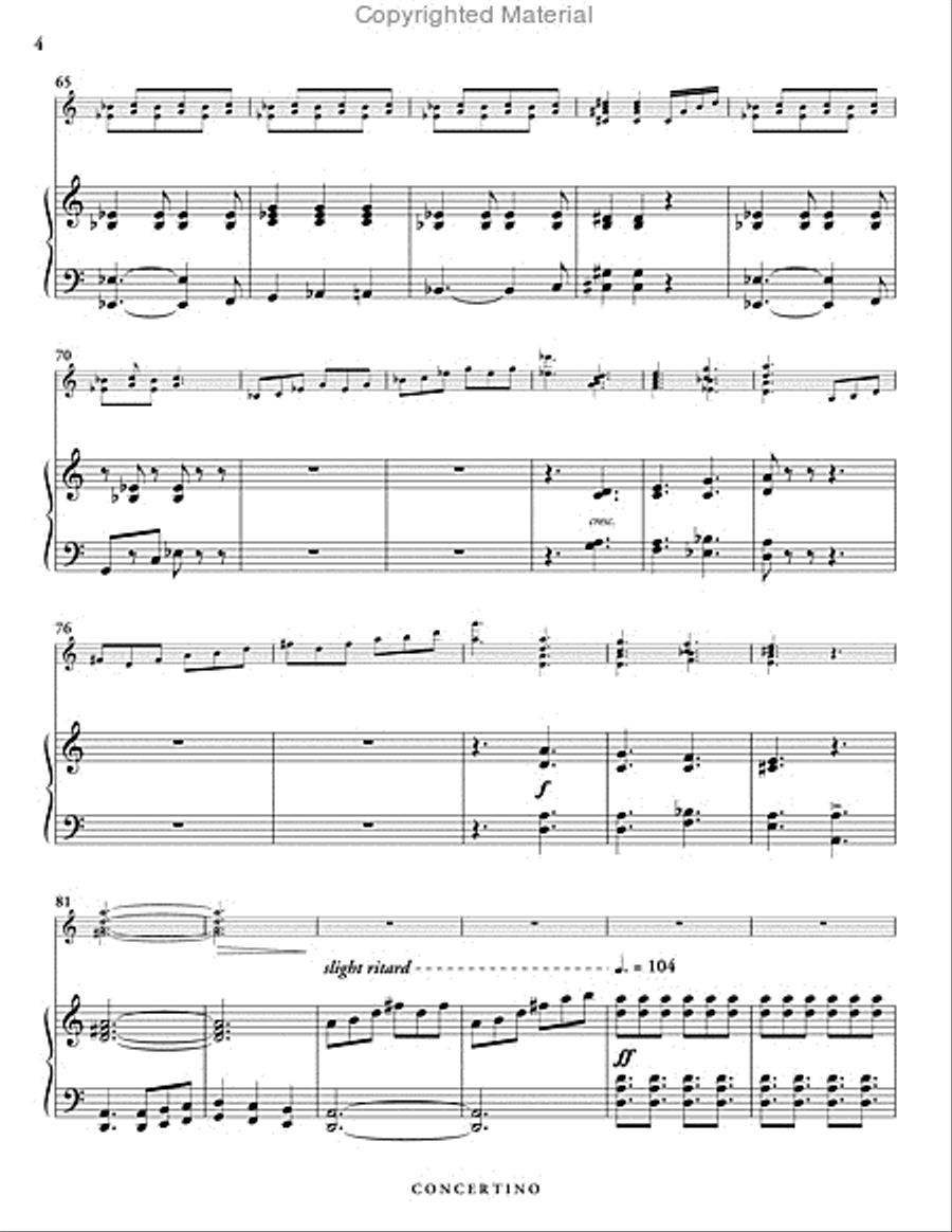 Concertino for Marimba & Piano (score & 1 part)