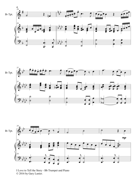 Gary Lanier: 3 BEAUTIFUL HYMNS, Set V (Duets for Bb Trumpet & Piano) image number null