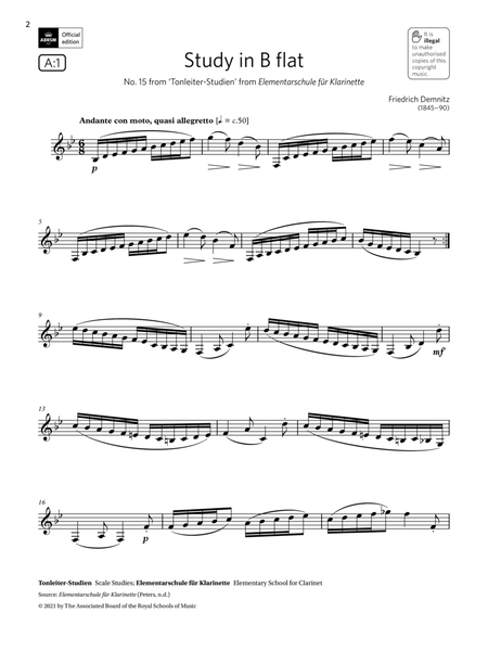Study in B flat ('Tonleiter-Studien') (Grade 5 List A1 from the ABRSM Clarinet syllabus from 2022)