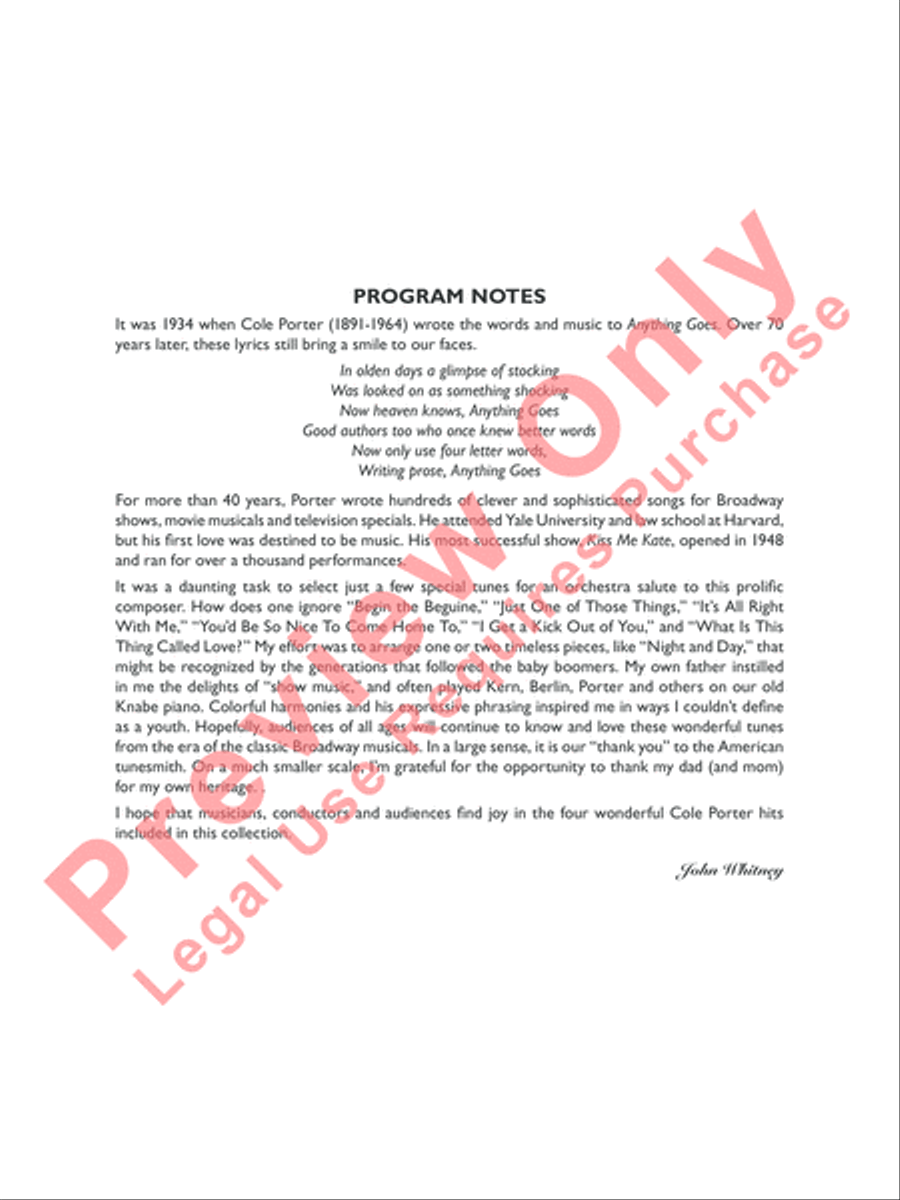 Cole Porter Salute Full Orchestra scores gallery preview page 3