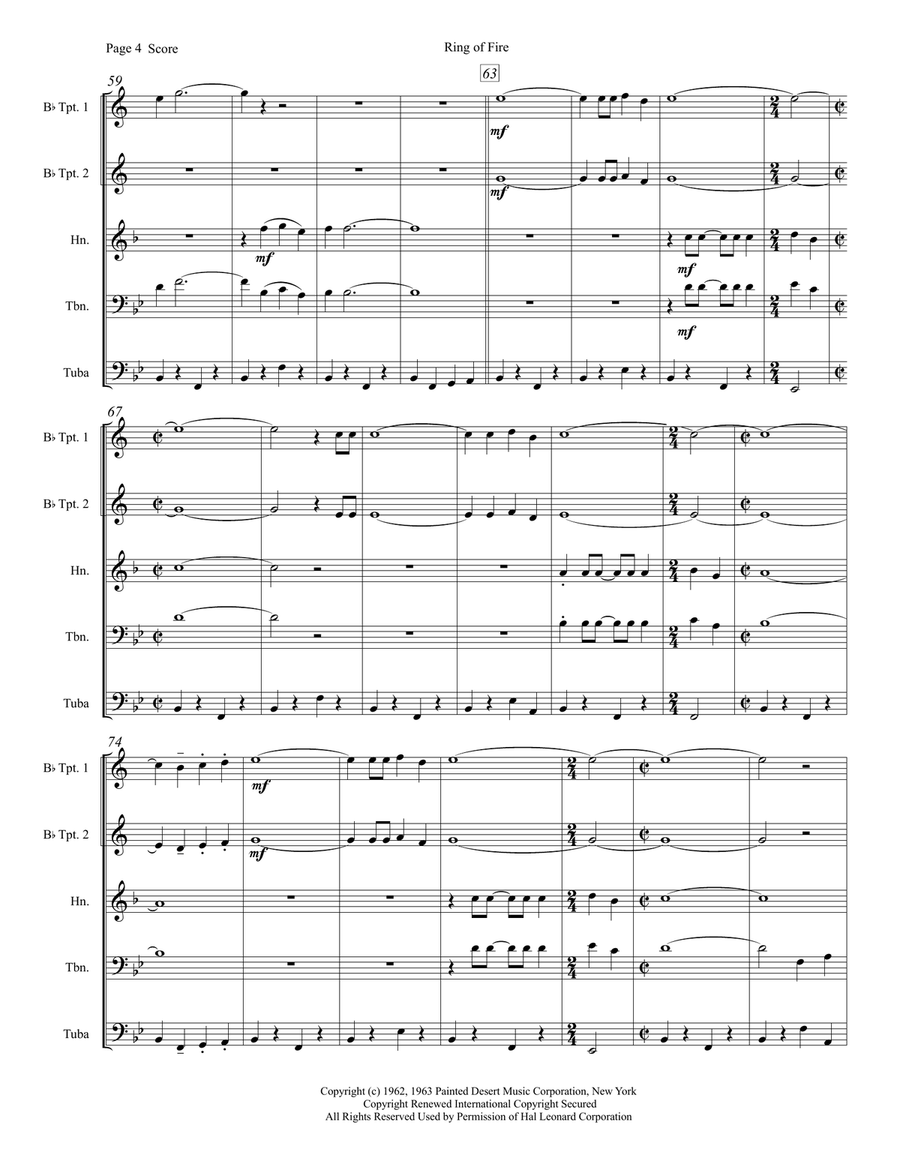 Ring Of Fire Brass Ensemble scores gallery preview page 5