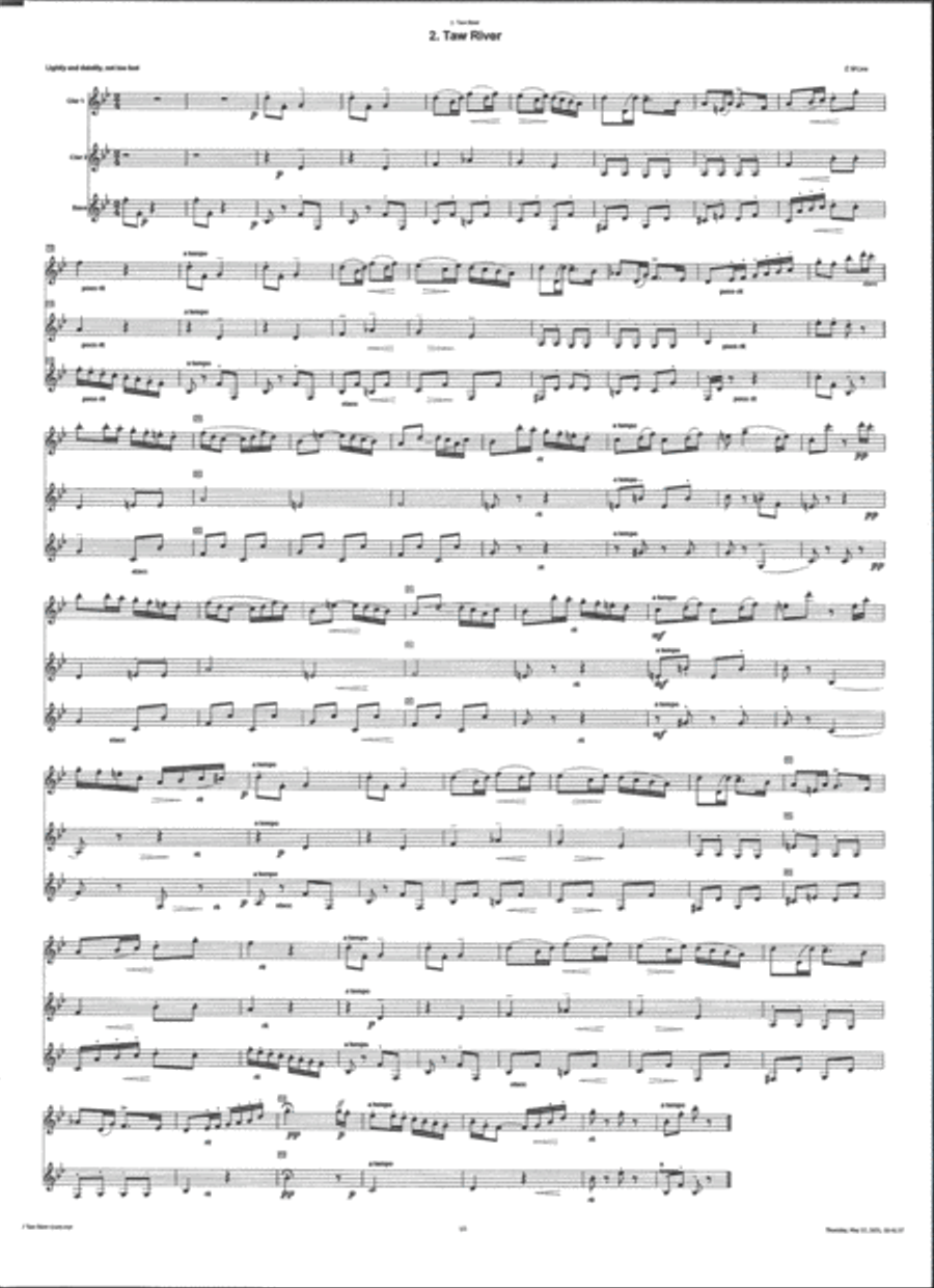 Morland and Torland (1916) by Ernest Markham Lee for Clarinet Trio (2 Bb & Bass) Clarinet Trio scores gallery preview page 3