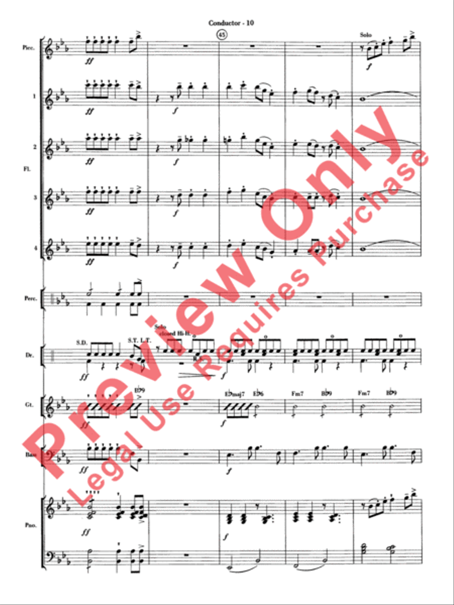 Sleigh Ride Samba Flute Choir scores gallery preview page 11