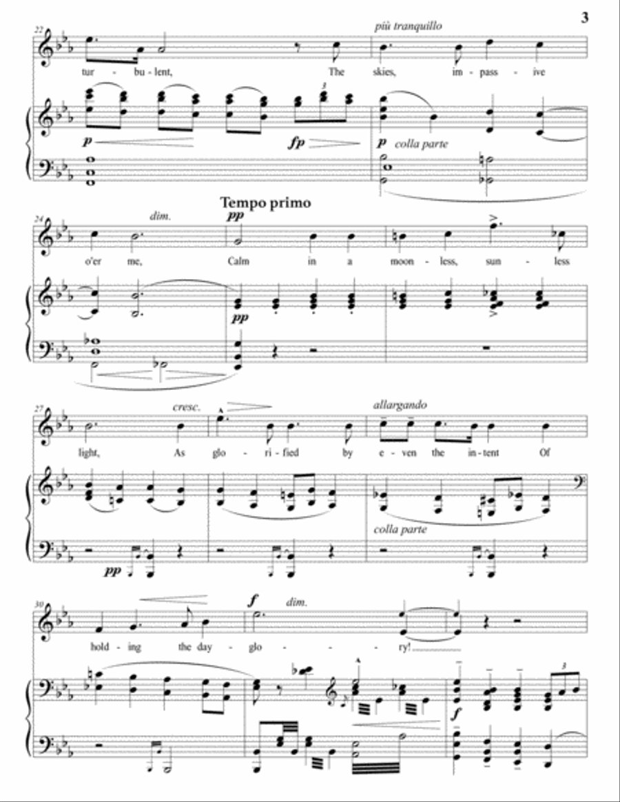 ELGAR: Sabbath morning at sea, Op. 37 no. 3 (transposed to E-flat major) Voice scores gallery preview page 4