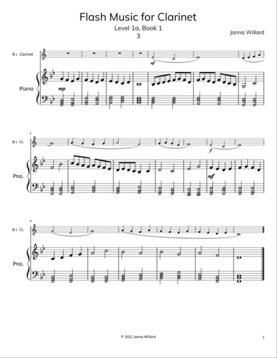 Flash Music for Clarinet - Level 1a, Book 1 B-Flat Clarinet scores gallery preview page 6