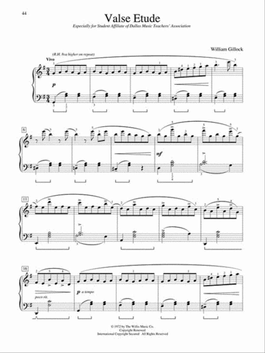 Classic Piano Repertoire – William Gillock Piano scores gallery preview page 6