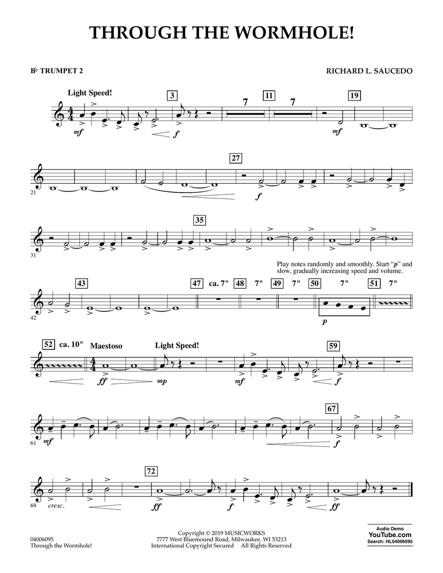 Through the Worm Hole - Bb Trumpet 2 Concert Band scores gallery preview page 1