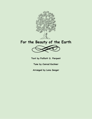 Book cover for For the Beauty of the Earth (three violins and cello)