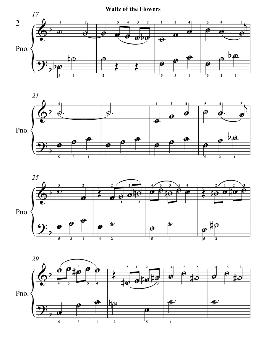 Waltz of the Flowers Nutcracker Suite Easiest Piano Sheet Music