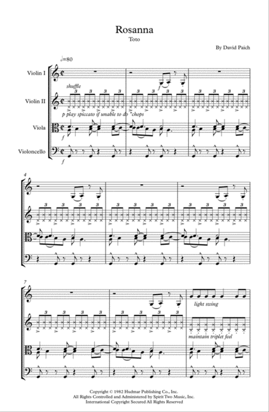 Rosanna Rosanna String Quartet scores gallery preview page 2