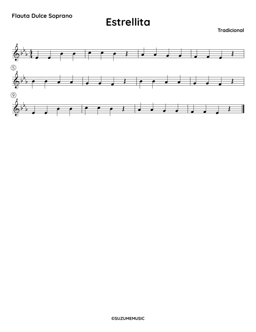 Estrellita - Eb Estrellita - Eb Flute Solo scores gallery preview page 1
