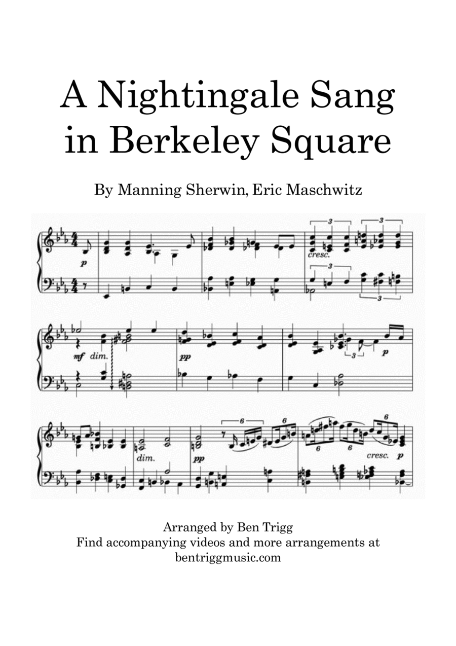 A Nightingale Sang In Berkeley Square Piano Solo scores gallery preview page 1