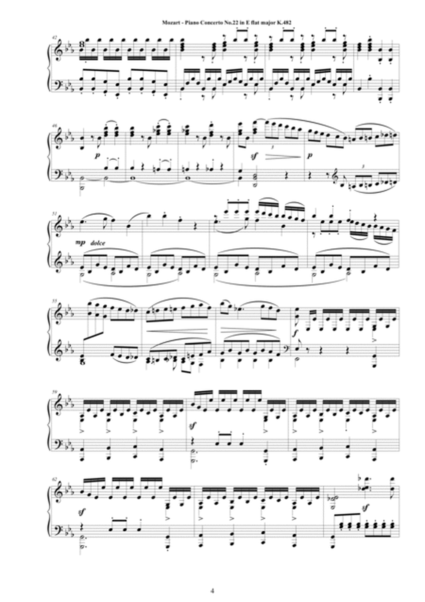 Mozart - Piano Concerto No.22 in E flat major K.482 - Piano Version image number null