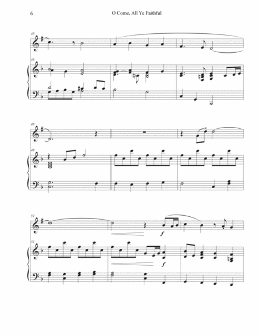 O Come, All Ye Faithful (Trumpet-Piano) Trumpet Solo scores gallery preview page 6