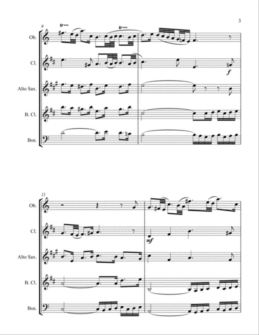 Orchestral Suite No. 1 for Reed Quintet Woodwind Quintet scores gallery preview page 3