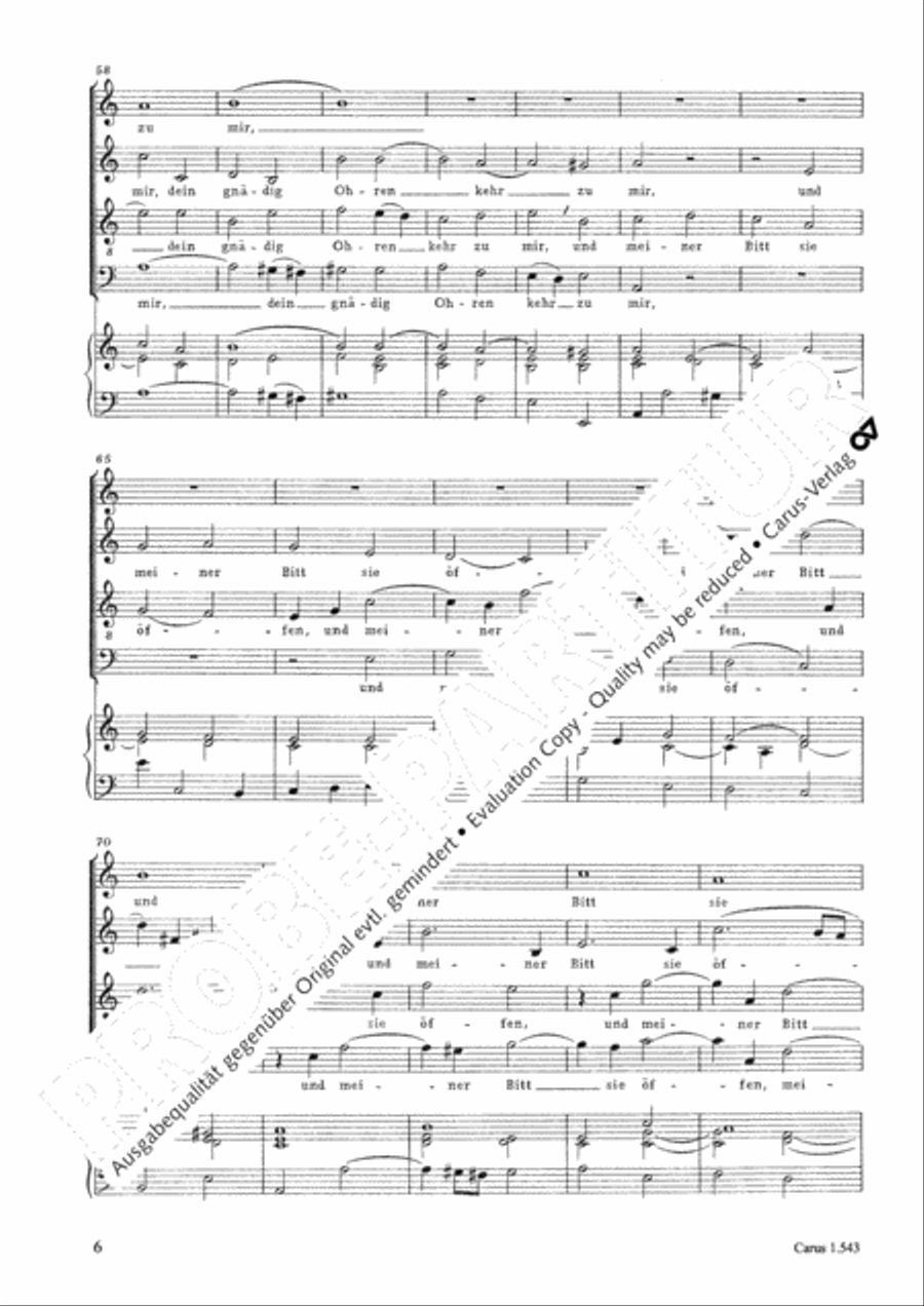 In deepest need I cry to you (Aus tiefer Not schrei ich zu dir) 4-Part scores gallery preview page 6