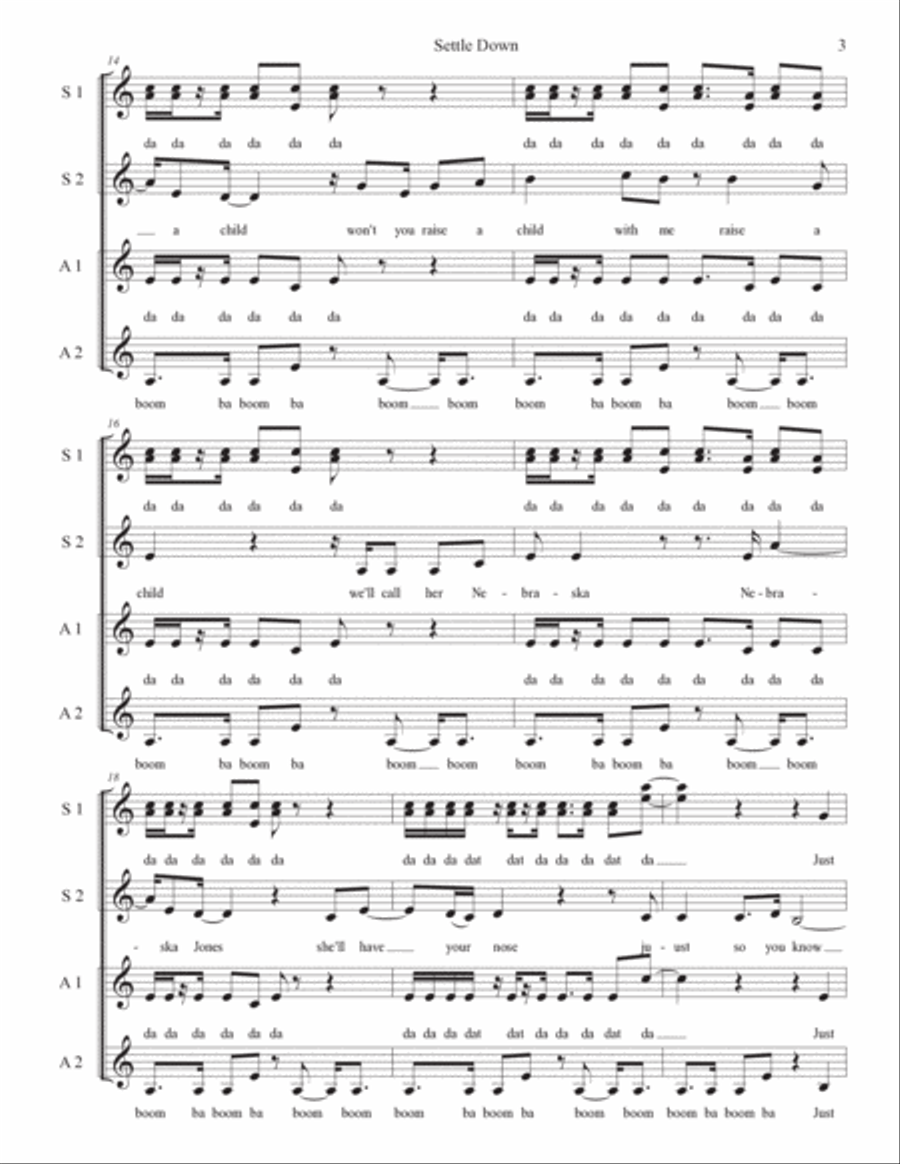 Settle Down Settle Down SSAA scores gallery preview page 3